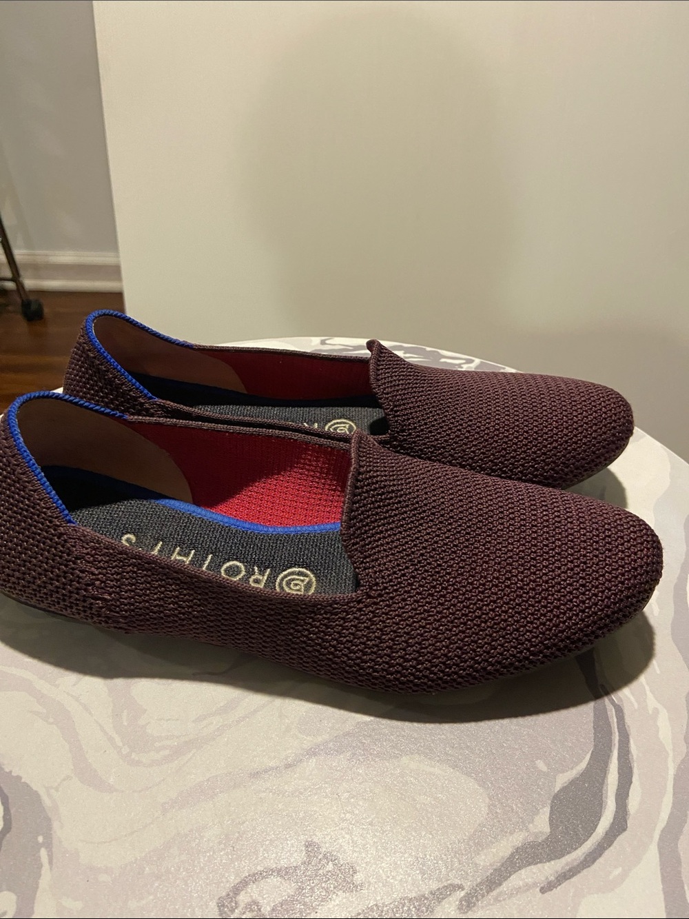 Rothy’s The Loafer Burgundy Knit Slip-On Flats Women’s Size 8.5 - Picture 4 of 11